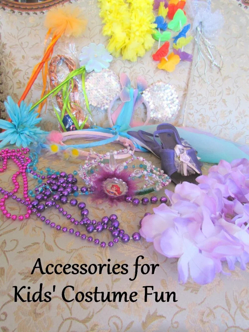 KID'S DRESS-UP ACCESSORIES for PLAY: FLOWER LEIS, NECKLACES, WANDS, HEADBANDS ++